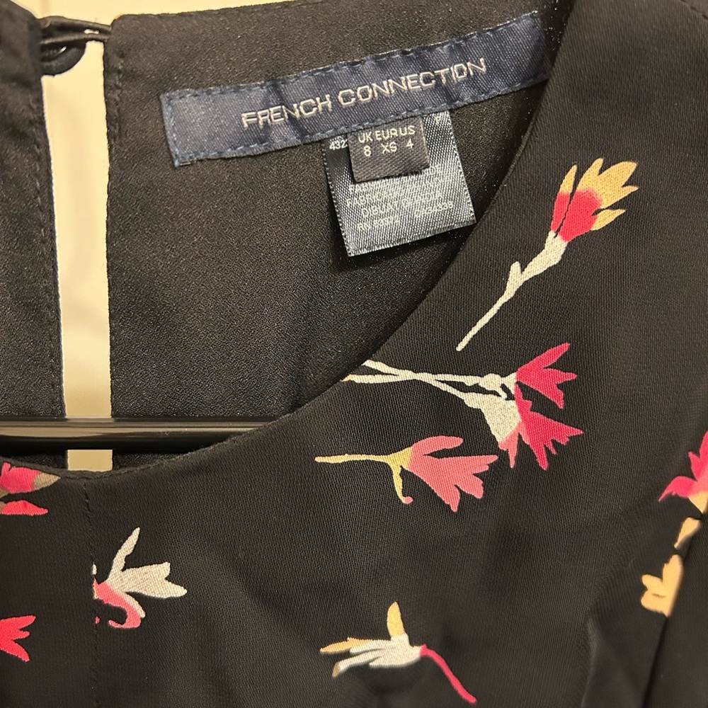 French Connection Patterned Black Long Sleeve Dre… - image 6